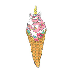 Ice cream. Isolated vector object on white background.