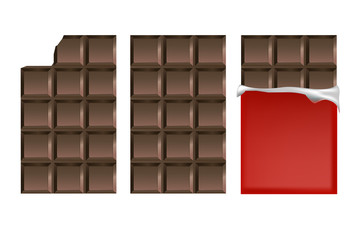 three chocolate bars