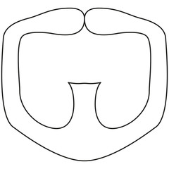 Line art black and white goatee