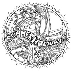 summer holiday, doodle