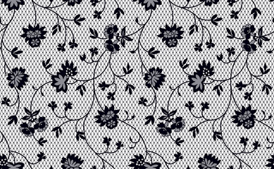 seamless floral lace pattern, vector illustration