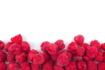 Various fresh summer berries on a white background. Top view. Berries