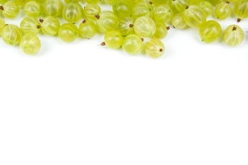 Various fresh summer berries on a white background. Top view