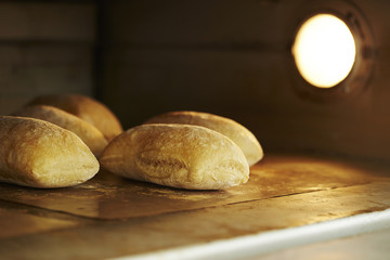 Bread in oven 