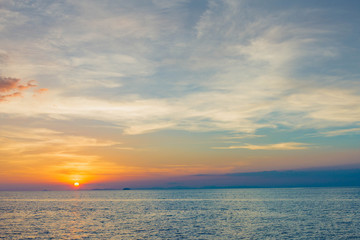 Beautiful Sunset sea horizon landscape