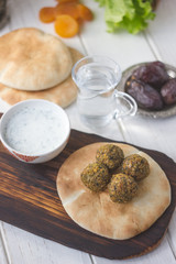 Ramadan food. Falafel balls for iftar time on Ramadan month.
