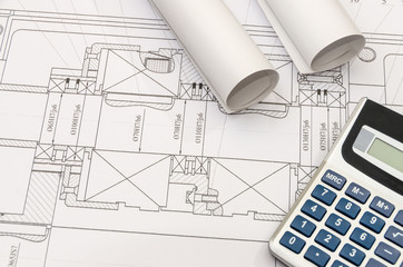 Drawing on which bearings and calculator lay