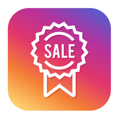 Sale icon with hipster button. Shopping button. Shop symbol.