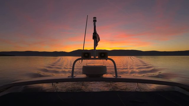 Extraordinary golden sunset over Krk Island