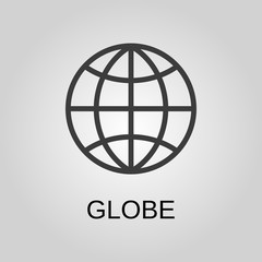 Globe icon. Globe symbol. Flat design. Stock - Vector illustration