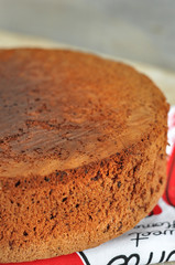 Homemade chocolate sponge cake