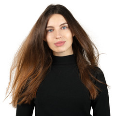 Fototapeta premium Young caucasian beautiful woman portrait isolated on white background