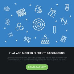 science, education outline vector icons and elements background concept on blue background...Multipurpose use on websites, presentations, brochures and more