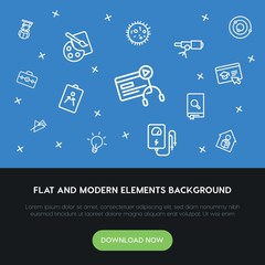 science, education outline vector icons and elements background concept on blue background...Multipurpose use on websites, presentations, brochures and more