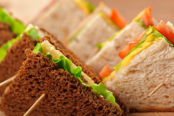 sandwich on a wooden table