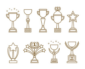 Icons awards cups set