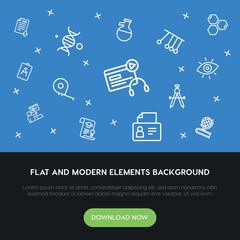 science, education outline vector icons and elements background concept on blue background...Multipurpose use on websites, presentations, brochures and more