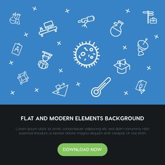 science, education outline vector icons and elements background concept on blue background...Multipurpose use on websites, presentations, brochures and more