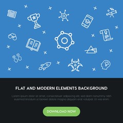science, education outline vector icons and elements background concept on blue background...Multipurpose use on websites, presentations, brochures and more