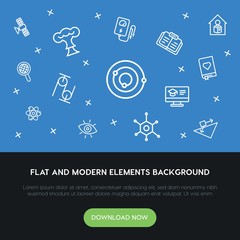 science, education outline vector icons and elements background concept on blue background...Multipurpose use on websites, presentations, brochures and more