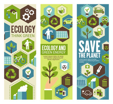 Environment protection banner for eco concept