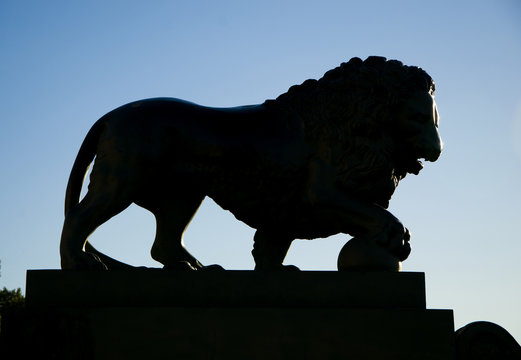 Saint Petersburg. Russia. August, 2015: Sculpture in a garden of stone