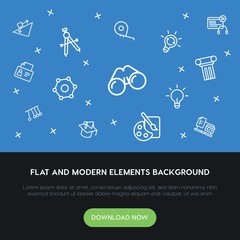 science, education outline vector icons and elements background concept on blue background...Multipurpose use on websites, presentations, brochures and more