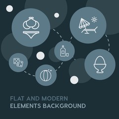 food, drinks, travel outline vector icons and elements background with circle bubbles networks...Multipurpose use on websites, presentations, brochures and more