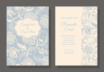 card template for your design. floral lace ornament.