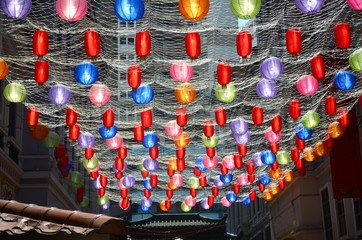 Colorful lanterns in Chinatown Manila, Philippines.