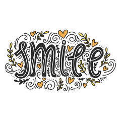Vector hand lettering smile