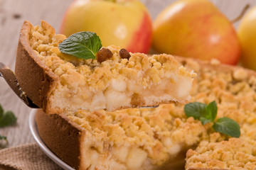 Crumble apple cake. 