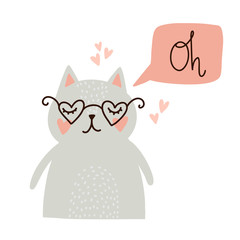 Obraz premium Cute vector kitty