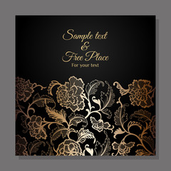card set template for your design. floral lace ornament.