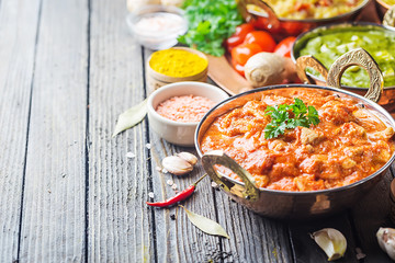 Assorted indian food