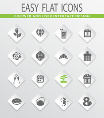 8 March icons set