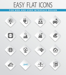 Alternative energy icons set