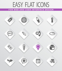 Drug store icons set