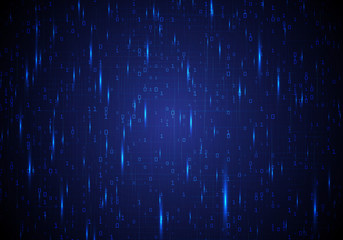 Blue background with binary code