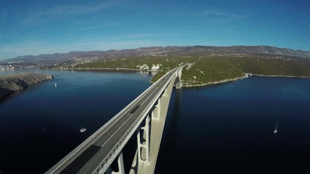 Aerial view of Krk Bridge 