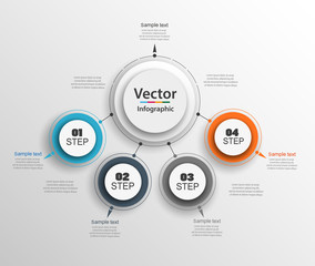 Fototapeta premium Abstract infographics number options template. Can be used for workflow layout, diagram, business step options, banner, web design. Vector Eps 10