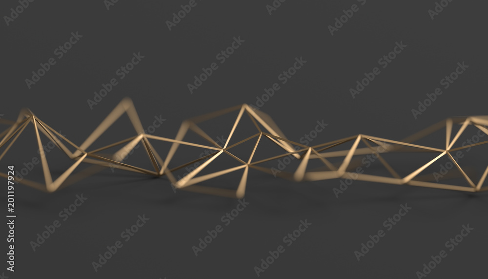 Poster abstract 3d rendering of triangulated surface. modern background. futuristic polygonal shape. low po