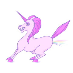 Frightened unicorn