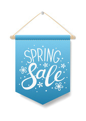 Decorative flag element with spring sale message