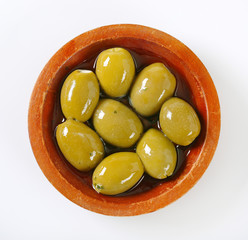 bowl of green olives
