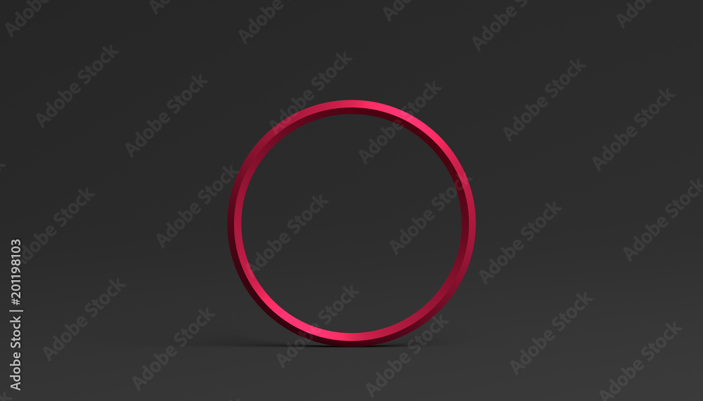 Poster abstract 3d rendering of a ring. modern background with circle geometric shape. minimalistic design 