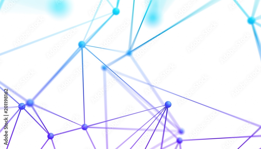 Poster abstract 3d rendering of network concept. modern background. futuristic shape with spheres and lines