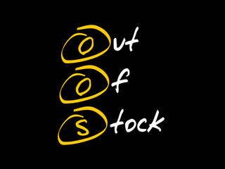 OOS - Out Of Stock, acronym business concept