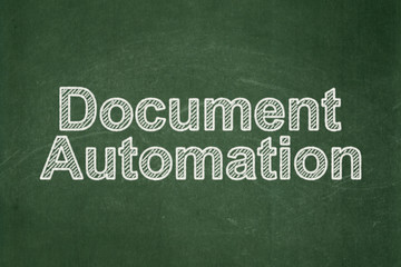 Obraz premium Business concept: text Document Automation on Green chalkboard background