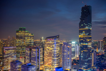 Night of the Metropolitan Bangkok City downtown cityscape urban skyline - Cityscape Bangkok city Thailand